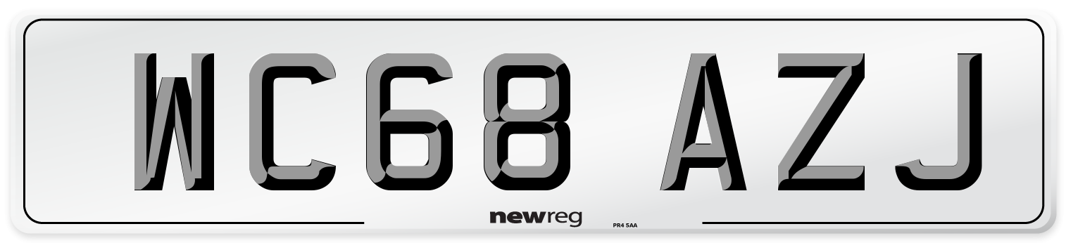 WC68 AZJ Number Plate from New Reg